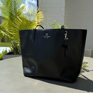 Kate Spade large black Leather tote bag